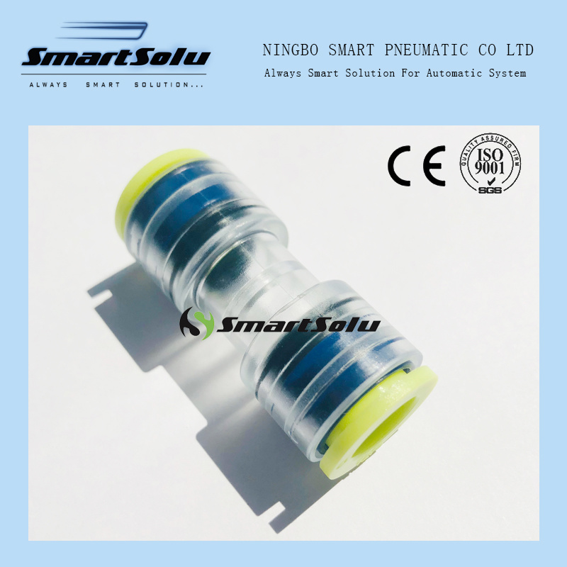 Optical Fiber Use 12/8mm Transperant Plastic Microduct Straight Coupler