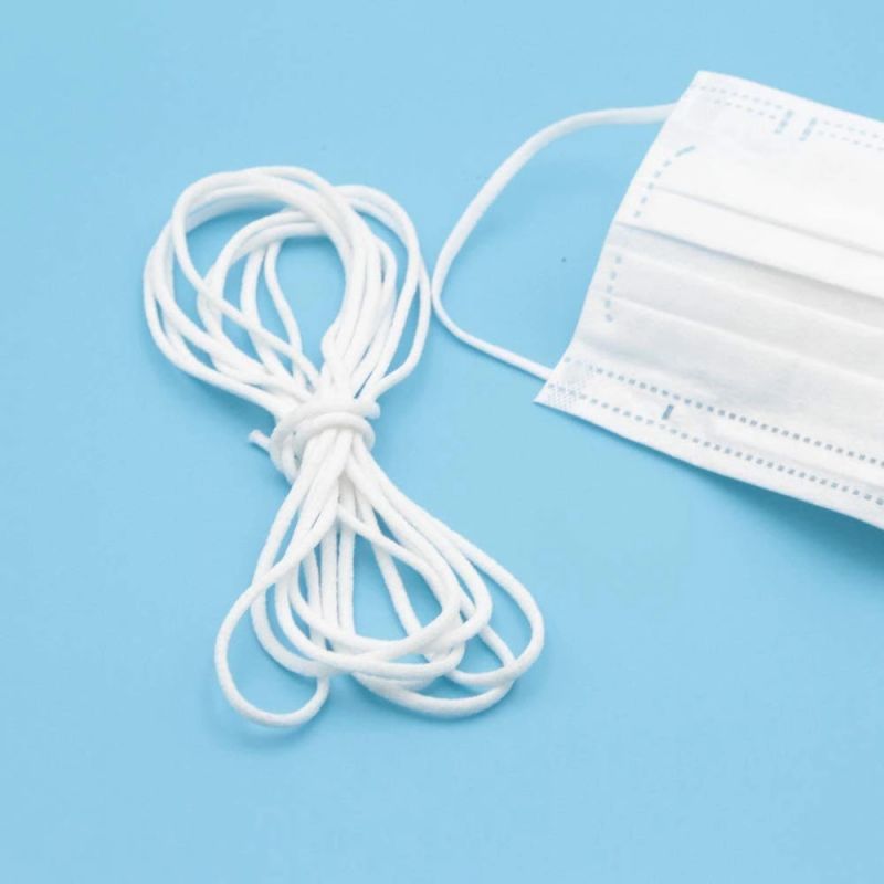 Direct Sales 3mm White Elastic Round /Flat Soft Mask Rope