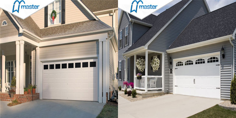 Residential Insulated Steel Side Sliding Sectional Garage Doors with Windows