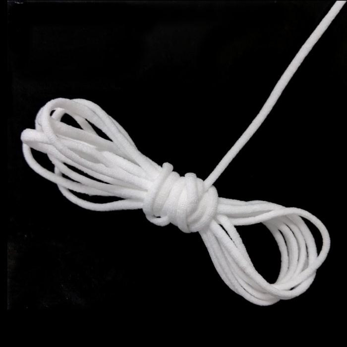Wholesale Spandex Nylon Blended White Flat Round Elastic Yarn Rope Cord