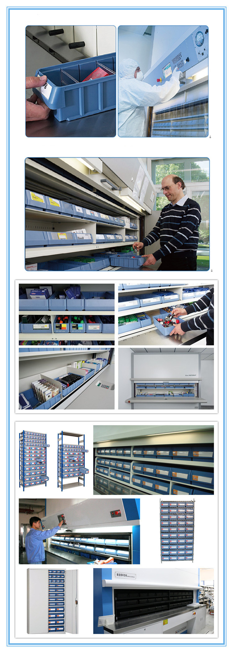Plastic Shelf Trays for Warehouse Tool Storage