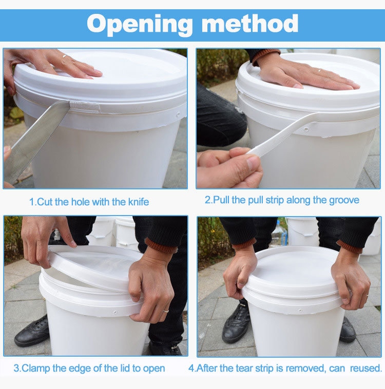 10L Colored Plastic Pails and Buckets with Easily Open Lids