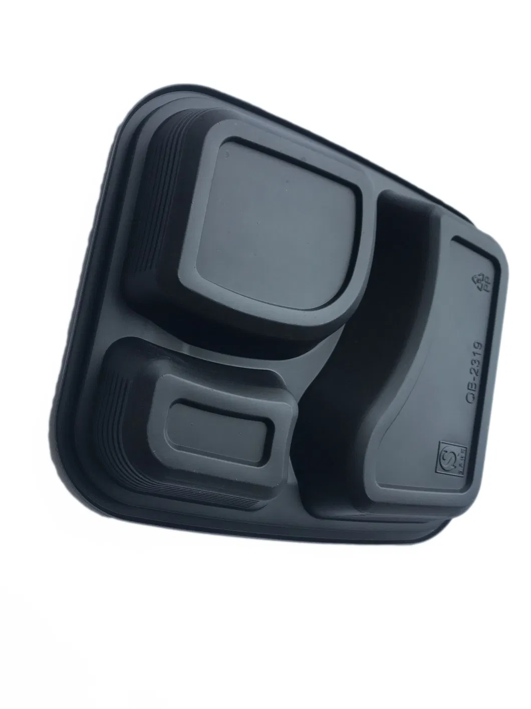 Disposable Take Away Meal box 3-Compartment Lunch Container Plastic PP Packing Tray With Lid