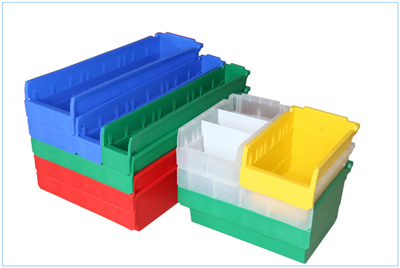 New Style Stacking Plastic Shelfull Bins with Divider for Sale