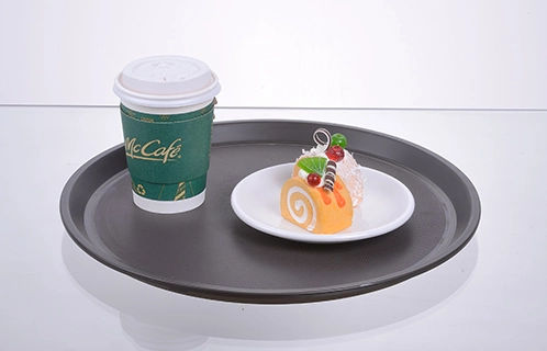 Heavybao Round Plastic Fast Food Serving Tray for Restaurant