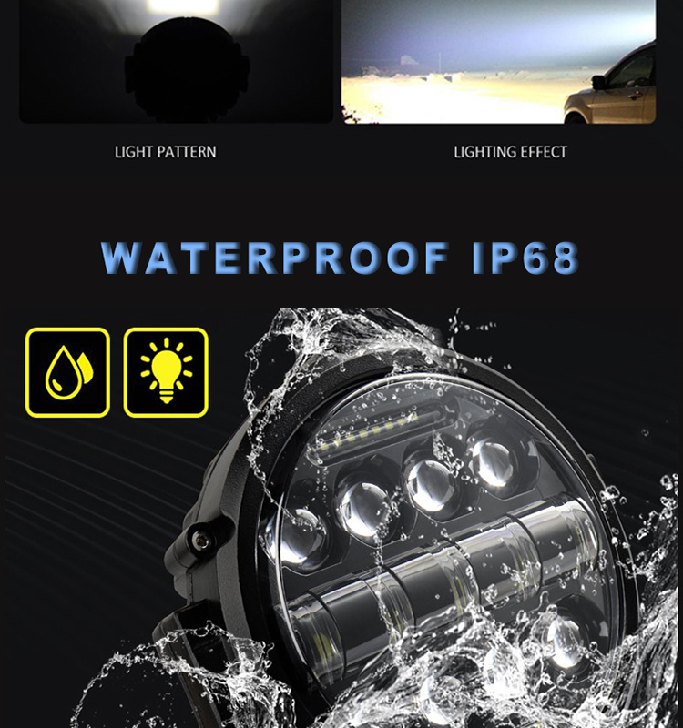 2020 Round 69W E Mark 7 Inch Motorcycle Round LED Headlight