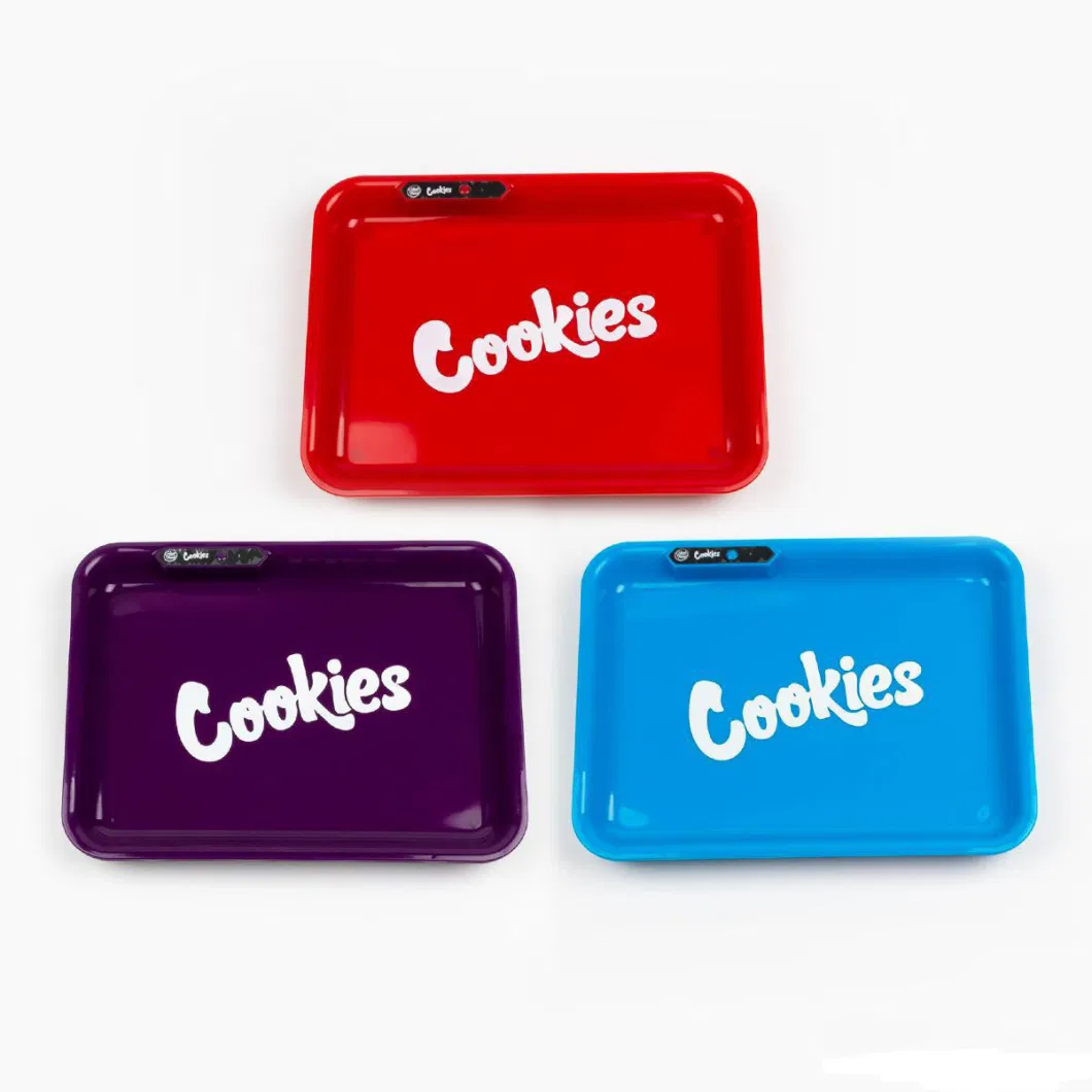 Wholesale Plastic LED Glow Tobacco Rolling Tray Light up Serving Trays LED Tray