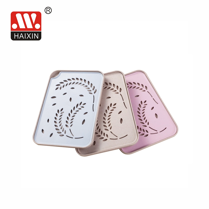 High Quality Wheat Fiber Food Tray for Fruit and Vegetable Kitchen Storage Drain Tray