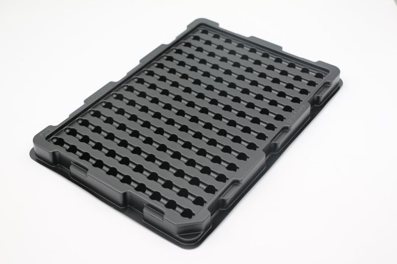 Electronic Components Black Thermoform Plastic Antistatic Blister PS ESD Packing Tray