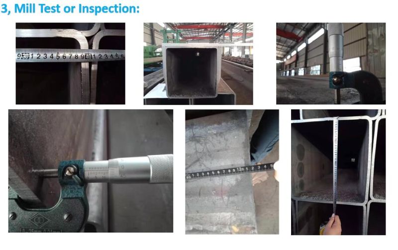 Schedule 40 Square and Rectangular Steel Pipe Shs Square Steel Pipe 300X300X12.5