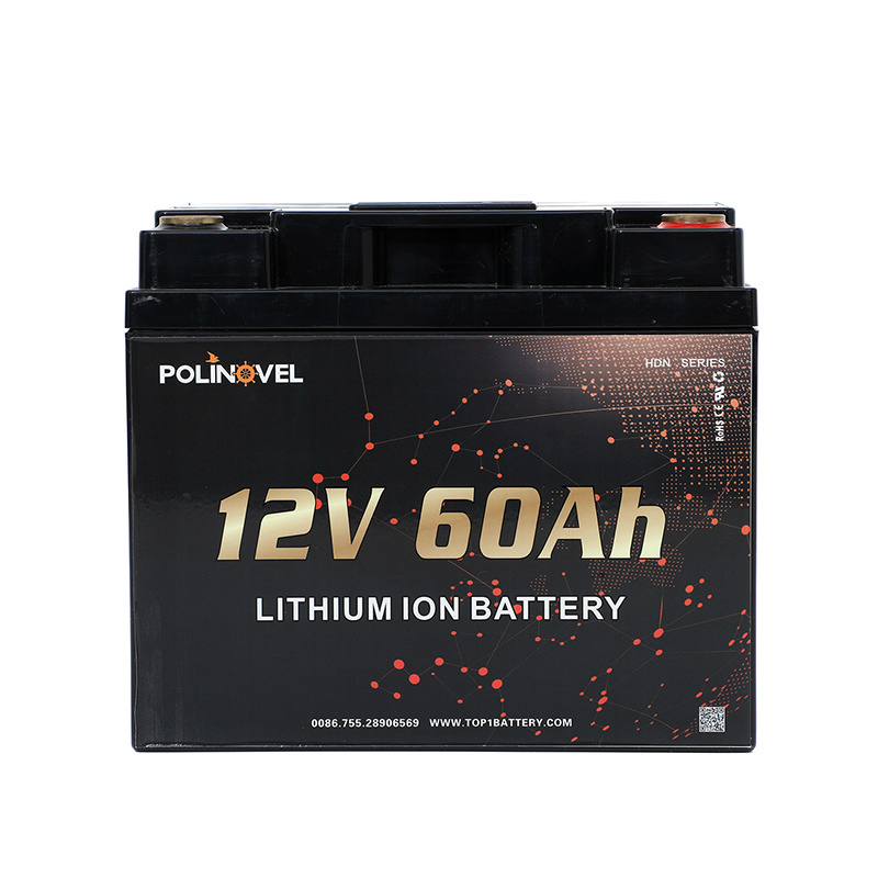 Polinovel Factory Wholesale Price 12V 60AMP Hour Deep Cycle Solar Lithium Battery LiFePO4 60ah