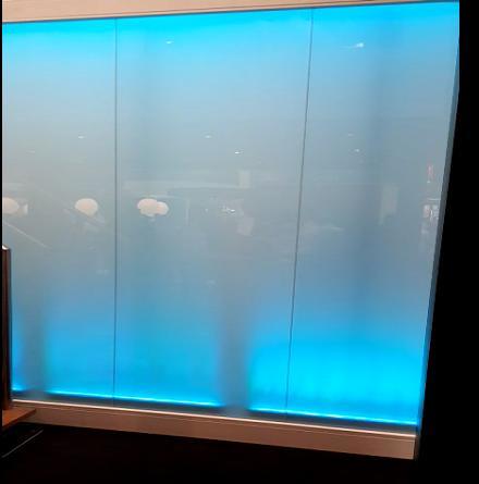 6mm Safety Tempered Frost Glass for Partition with LED Light