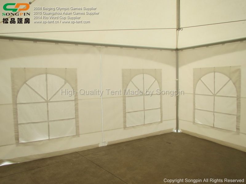 6X6m White PVC Marquee with Windows Sidewalls with Windows Covers