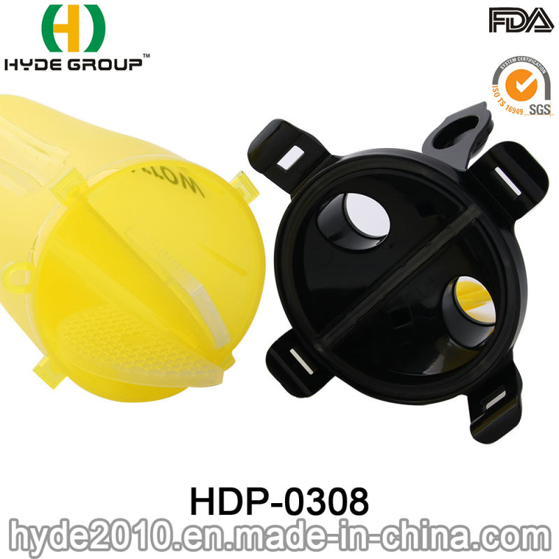 Portable Plastic BPA Free PP Shaker Bottle, Plastic Protein Powder Shaker Bottle (HDP-0308)