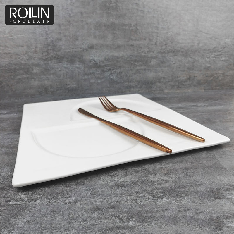 Double Flat Plate Steak Flat Plate Dinner Plate for Restaurant