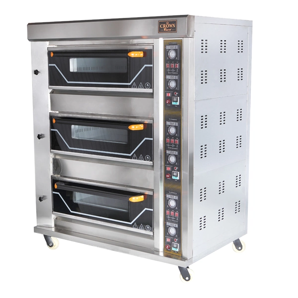 Baking Equipment 3 Decks 6 Trays Pizza Deck Gas Oven
