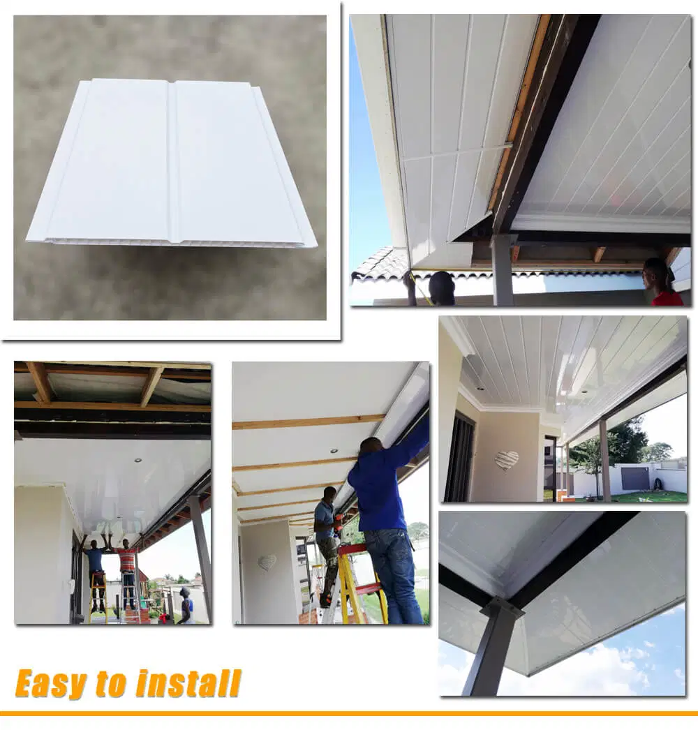 Interlocking PVC Ceiling Cielo Raso Plastic Bathroom Wall Panel Covering