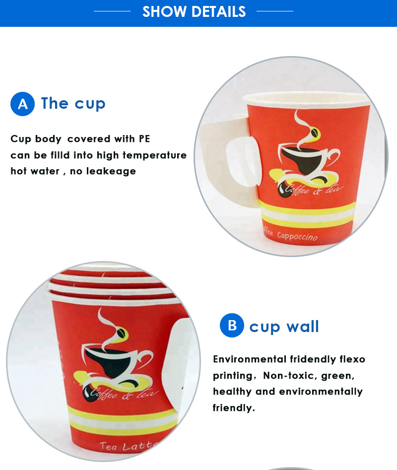 Wholesale Custom Printed Paper Coffee Cups with Handles