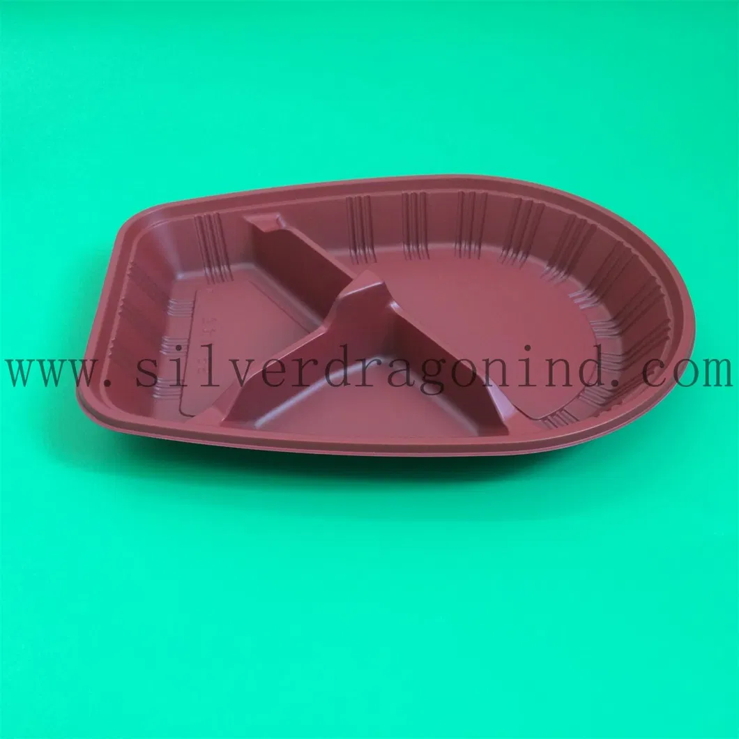 3 Compartment Disposable Plastic Lunch Box/Meal Tray