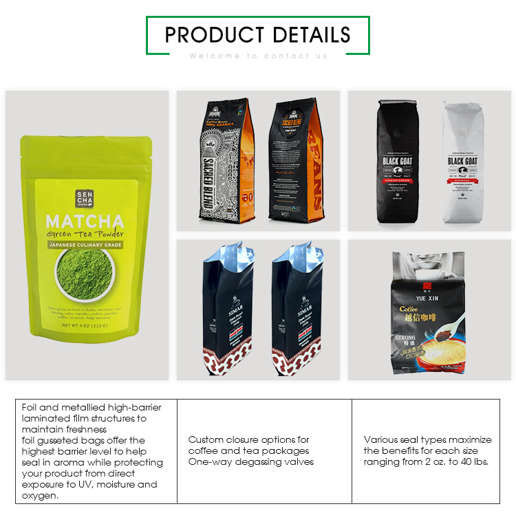 Food Packaging Coffee Bags for Packaging/Types of Coffee Packaging