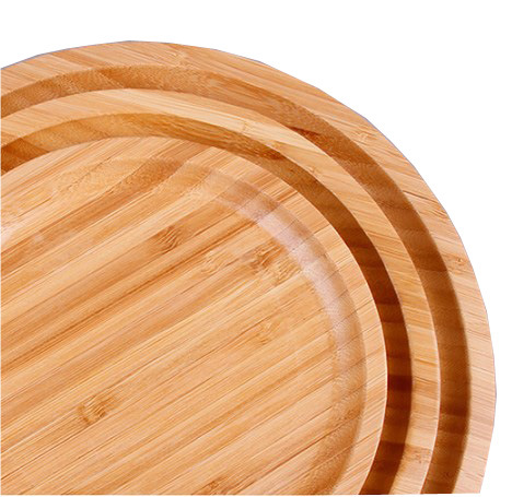 Wholesale Round Wood Bamboo Serving Trays for Fruit