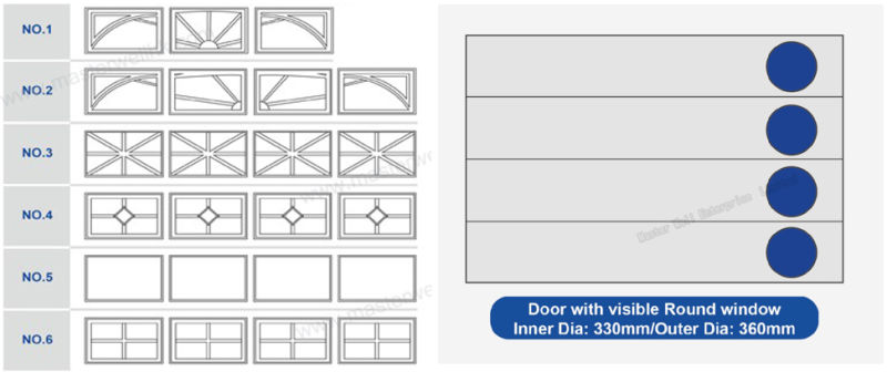 Residential Insulated Steel Side Sliding Sectional Garage Doors with Windows