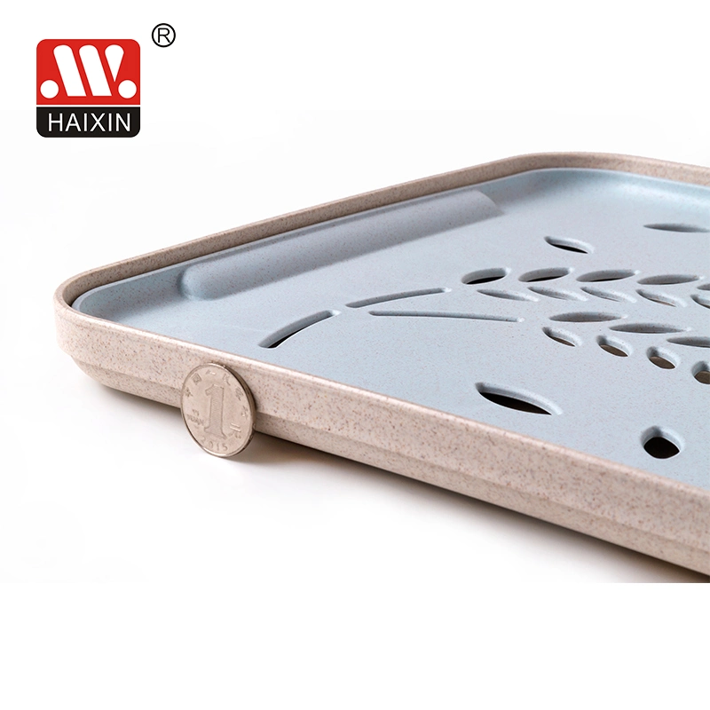 High Quality Wheat Fiber Food Tray for Fruit and Vegetable Kitchen Storage Drain Tray