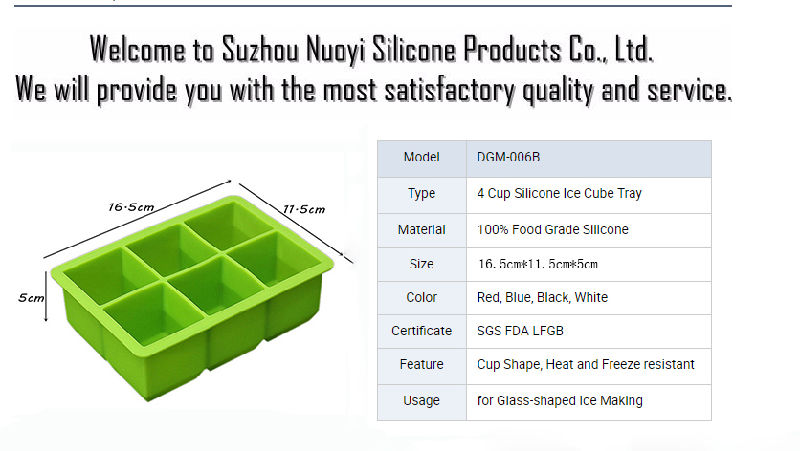 Durable Plastic Ice Cube Molds with Lids Square Ice Tray