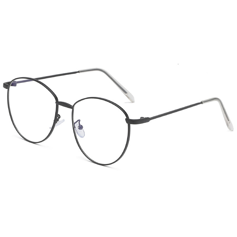 New Round Retro Small Frame Metal Ocean Lens Sunglasses Flat Glasses