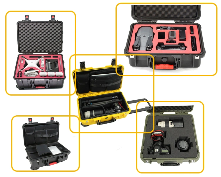 IP67 Waterproof Hard Safety Equipment Case with Foam Insert Hard Plastic Waterproof Equipment Case