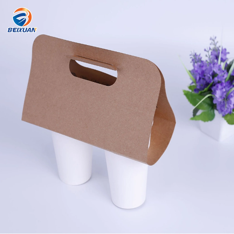 Kraft Paper Cup Lift Portable Cup Holder Takeaway Tray