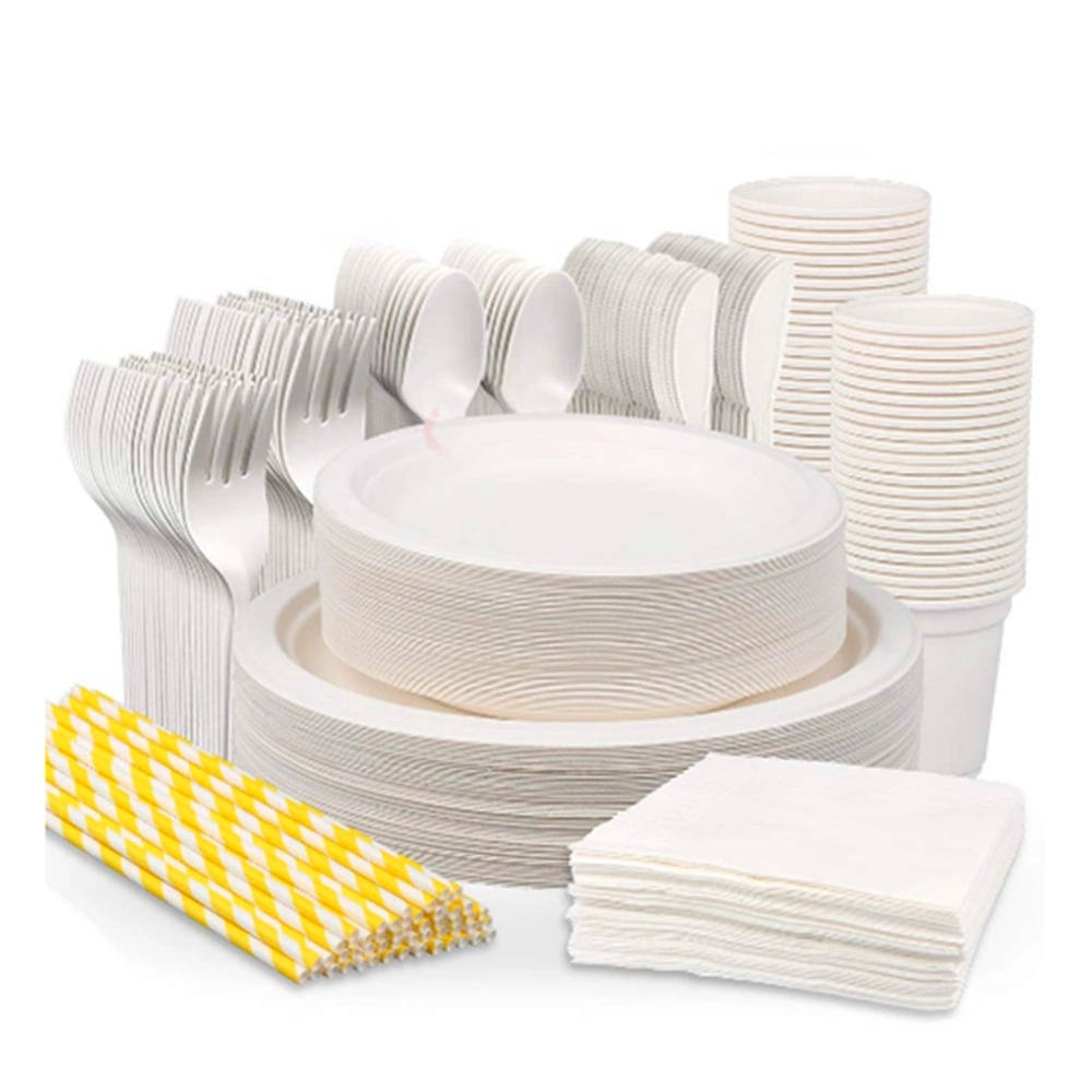 Disposable Biodegradable Food 4 Compartments Paper Trays and Lids Paper Tray Food Container