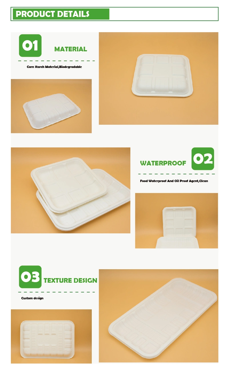 Food Packaging Corn Starch Tray Biodegradable Food Tray Corn Starch Tray