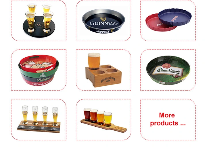 Round Shaped Anti Slip Plastic Bar Serving Tray for Promotion