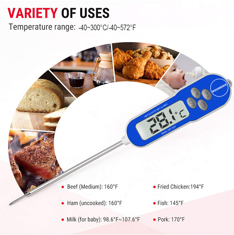 150mm Waterproof Digital Food Thermometer for Kitchen Cooking Catering