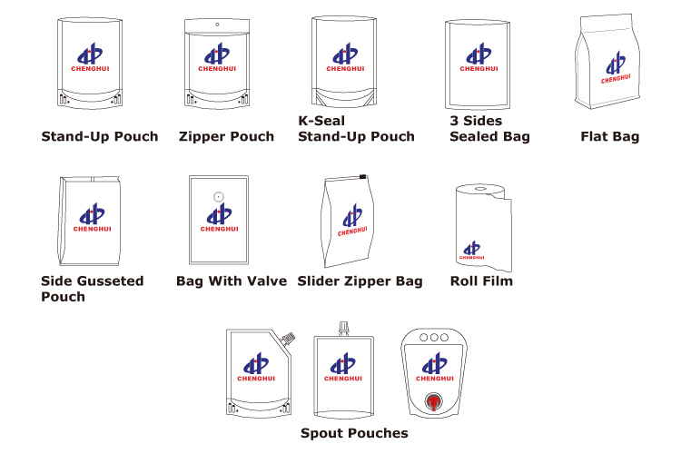Custom Made Logo Printing Resealable Flat Bottom Printed Bag Small Quantity