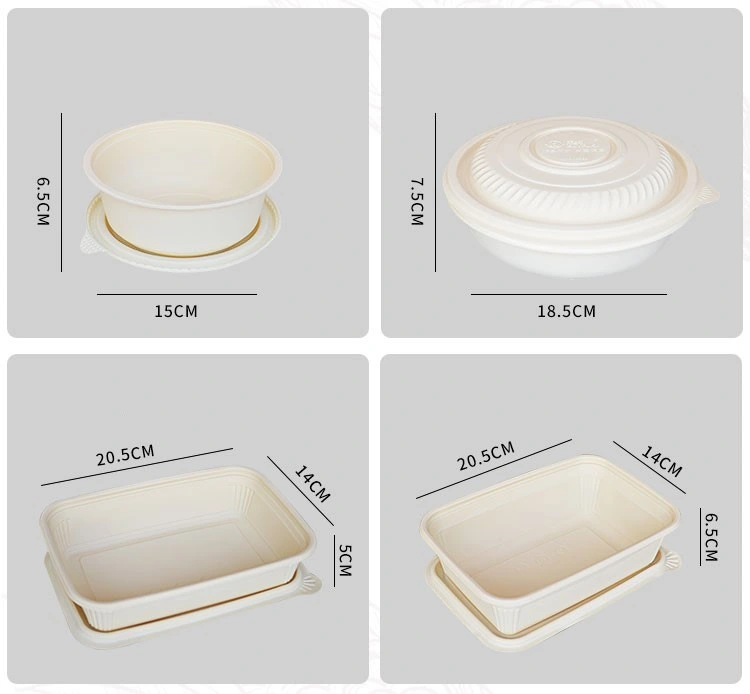 Biodegradable Meat Food Packaging Clamshell Sugarcane Pulp Bagasse 1 Compartment Tray for Food