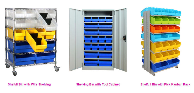 Plastic Bins Storage with Divider for Parts Organizing