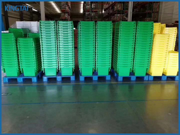 Wholesale Heavy Duty Nestable Plastic Crates Moving Bin with Lid