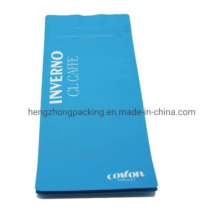 Wholesale Custom Printed Stand up Flat Bottom Bag with Valve and Zipper