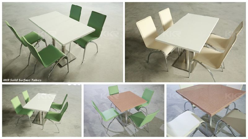 Modern Wholesale Custom Sizes Artificial Stone White Stone Square Restaurant Dining Table