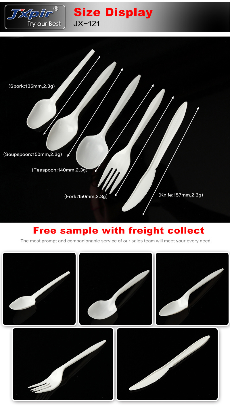 Disposable Plastic Meal Kits PP White Plastic Cutlery Packets