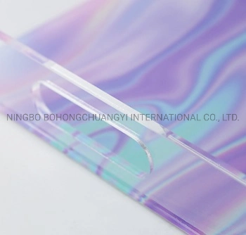 Transparent Acrylic Plastic Serving Tray for Drink Food Cosmetics Storage