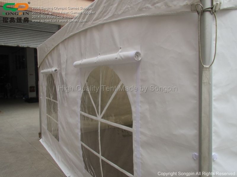 6X6m White PVC Marquee with Windows Sidewalls with Windows Covers