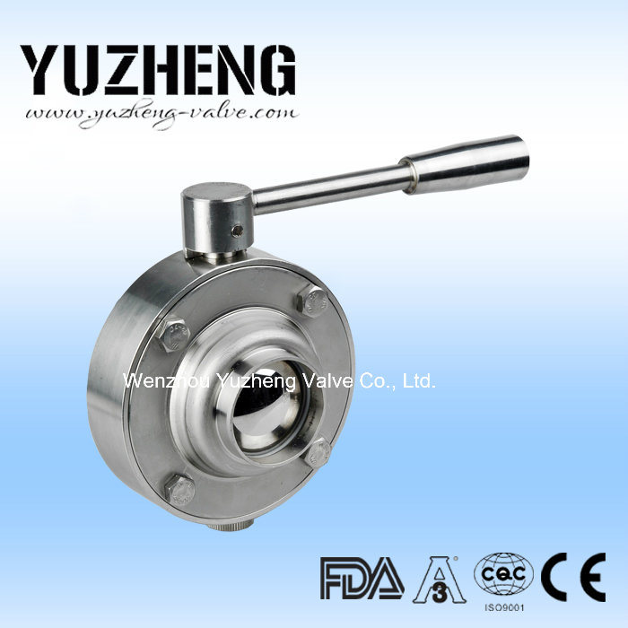 Stainless Steel Sanitary Welded Butterfly Valve with Multi-Position Handles