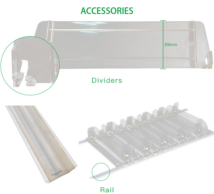 Customized Shelf Pusher for Cigarette Pusher System Acrylic Shelf Divider