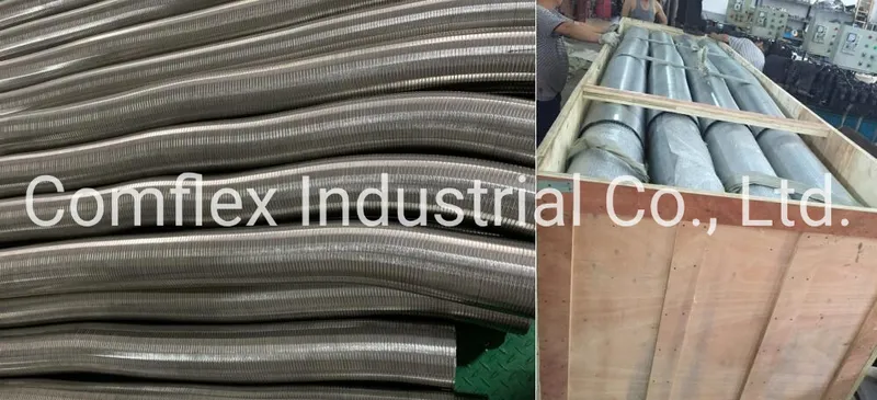 High Quality Stripwound Ss 304 Flexible Metal Interlock Hose / Exhaust Pipe#