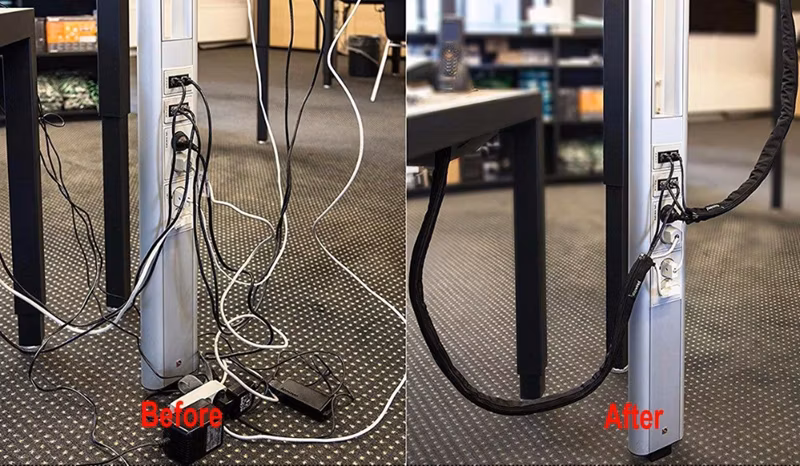 Zipper Braided Sleeving Wire Organizer for Power Connector