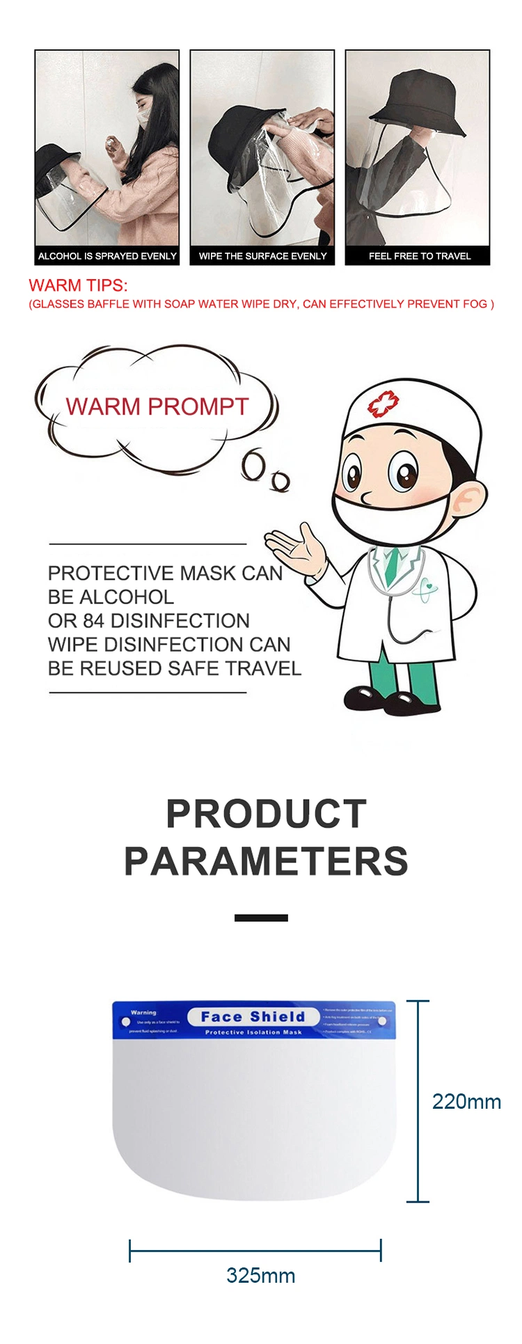 Transparent Anti-Fog Anti-Epidemic Anti-Droplet and Radiation Protection Mask