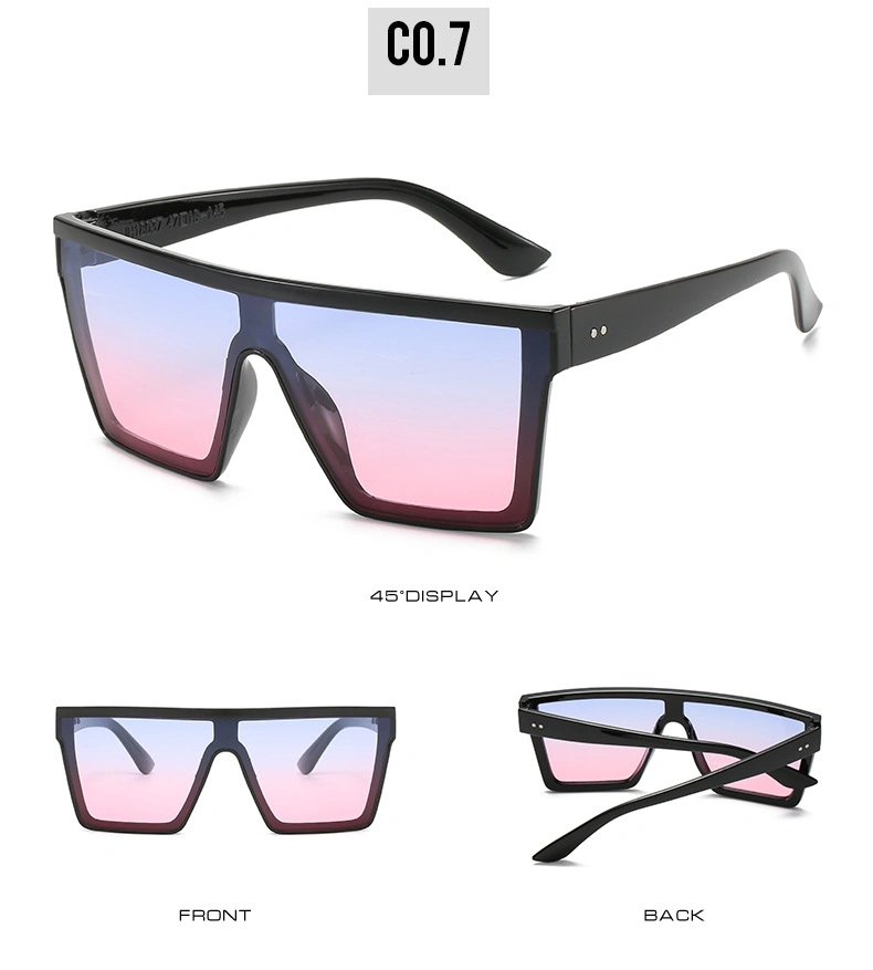 New Arrivals Black Frame Oversize Plastic Square Sunglasses for Men Male